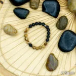 Bracelet Pierre 10mm, Jaspe marron, Pierre de Lave 3-1