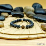 Bracelet Pierre 10mm, Œil du Tigre, Pierre de Lave 10-1