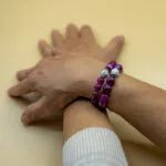 Bracelet Pierre 10mm, Agate Rose, Howlite Blanche 111-1