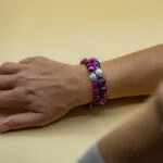 Bracelet Pierre 10mm, Agate Rose, Howlite Blanche 111-1